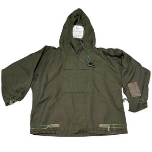 Vintage 70s Military Anorak Chemical Jacket Mens Med Army Green Smock War Rare